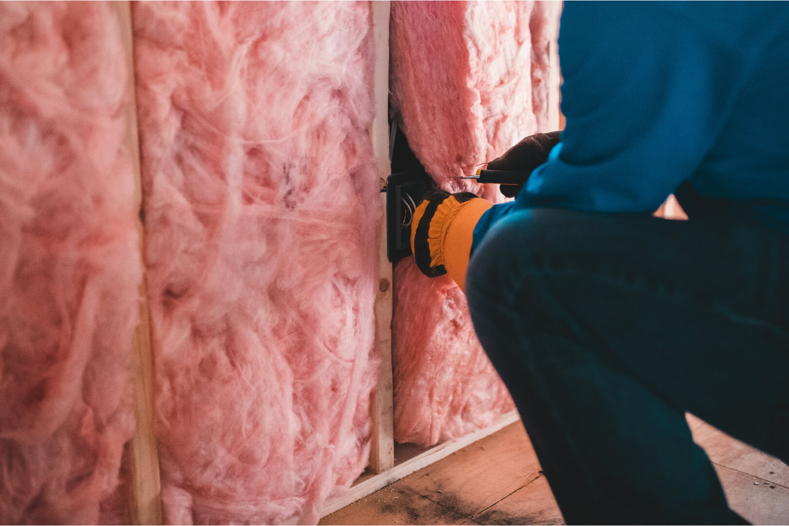 Pink insulation. Pink insulation.