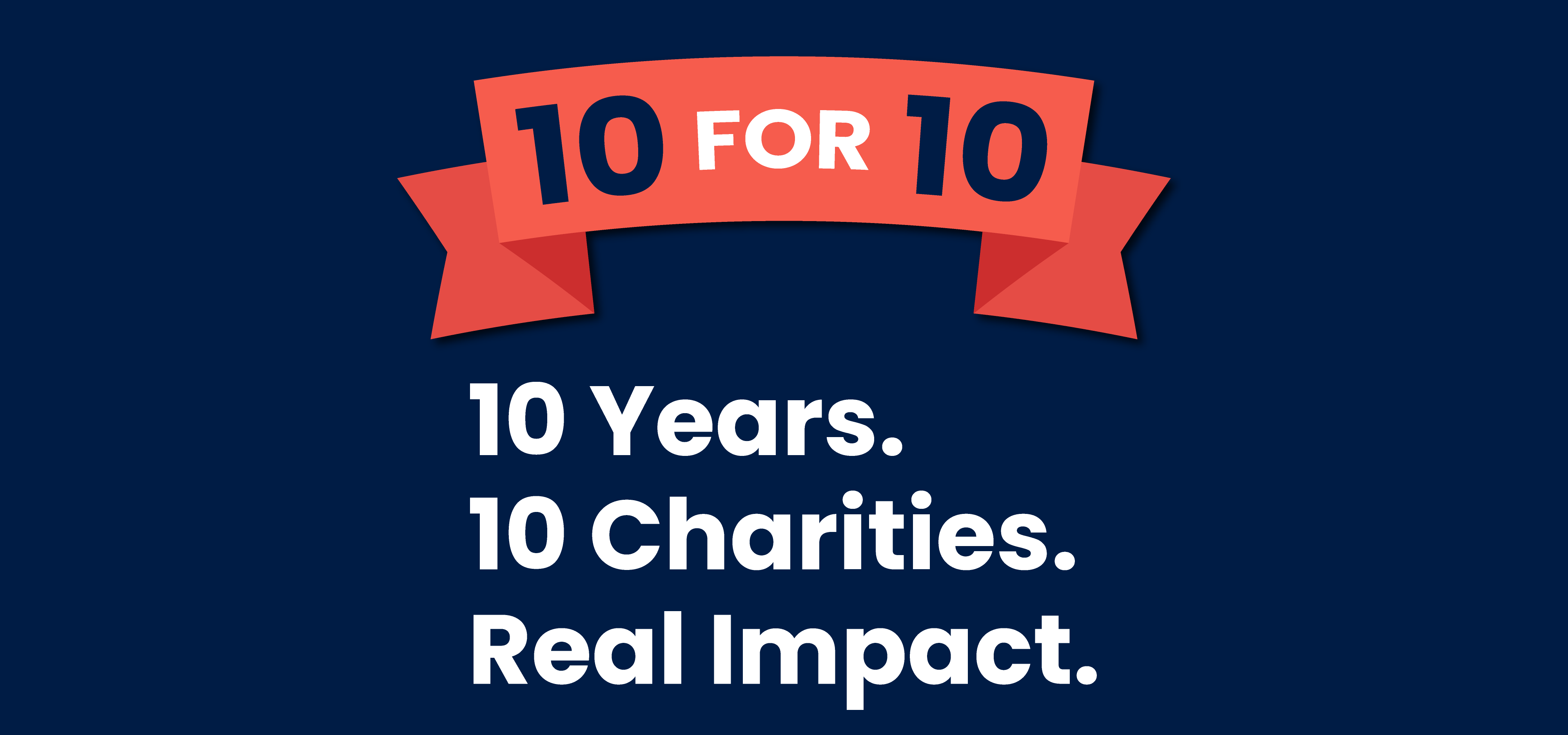 10 Years. 10 Charities. Real Impact.